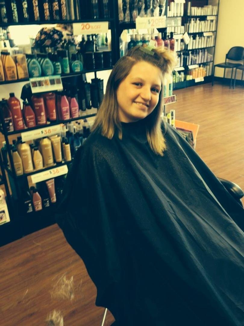 Before picture Marissa getting her hair done with highlights check bac in about an hour for the after photos