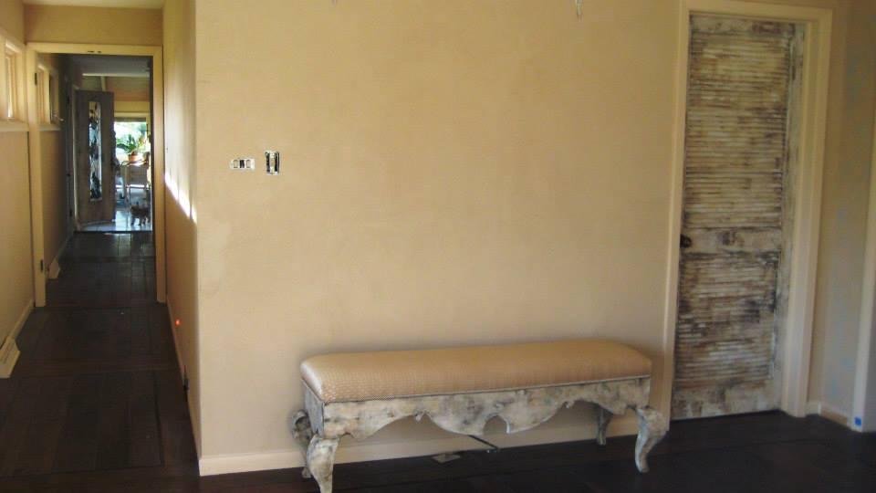 American Clay walls and all doors distressed like bench (14 doors!)
