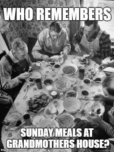 Sunday was at Gradma and Grandpa Brown house. If you had company bring them on. If you had plans don’t worry come next week. So many good memories. Always has to find a place to eat. Table was covered with GOOD food. St
