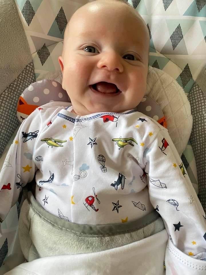 My grandson is a happy little dude! Love you bunches, young Thomas!