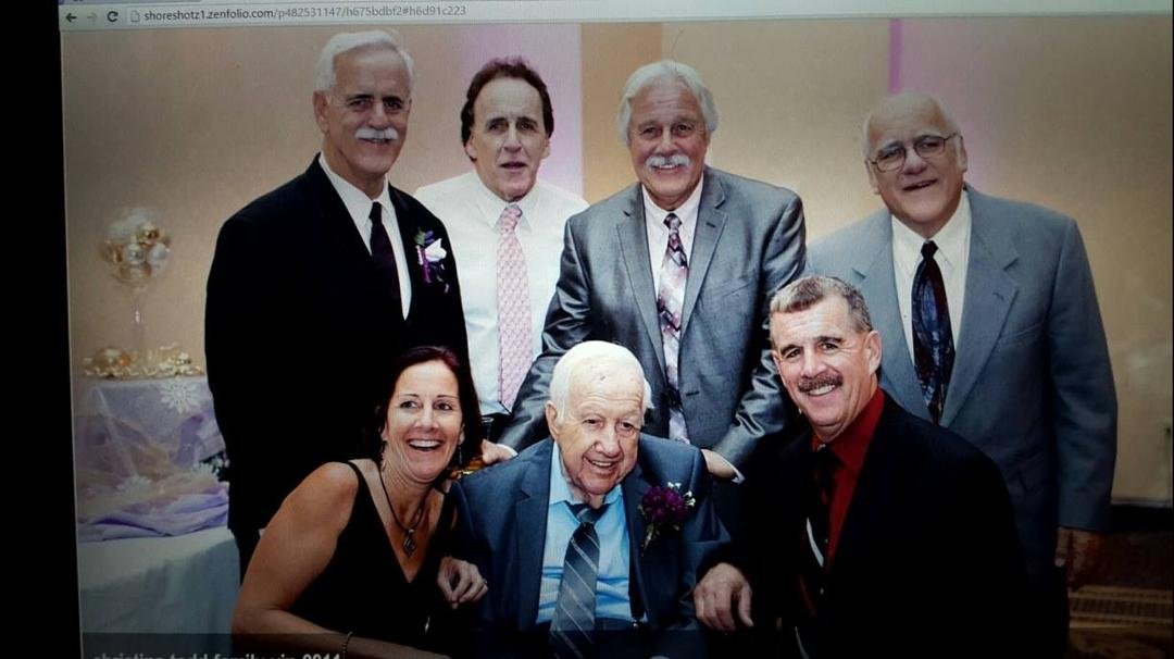 The gang with Dad at Christina and Todd's wedding.