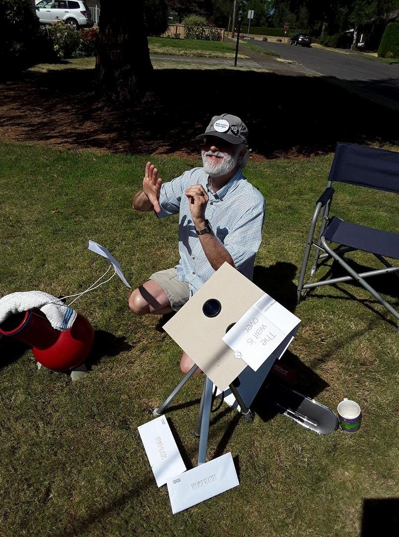 Alan setting up for the eclipse viewing