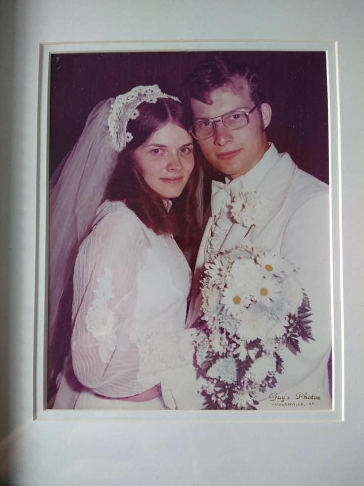So... we were not at home on our anniversary, but Timothy sent us a 45 year old memory to share!