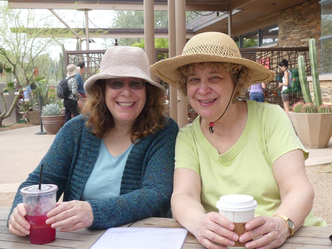 My sister Gerri and I, celebrating our birthdays early, last week.