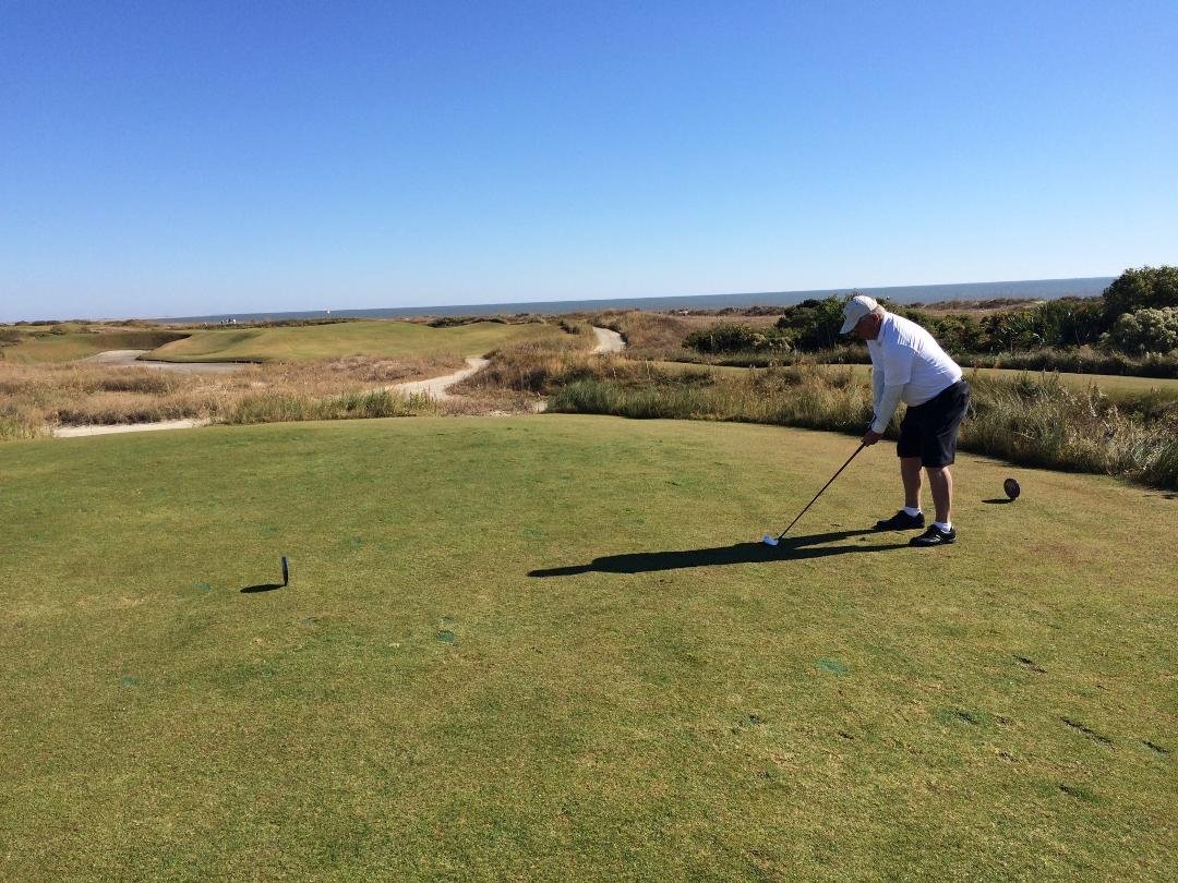 Into the blower on 14 at the Ocean Course at Kiawah