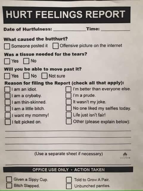 If I hurt ur feelings within da past week, please fill da form out below & I'll be in in a moment, okay? Thank You.