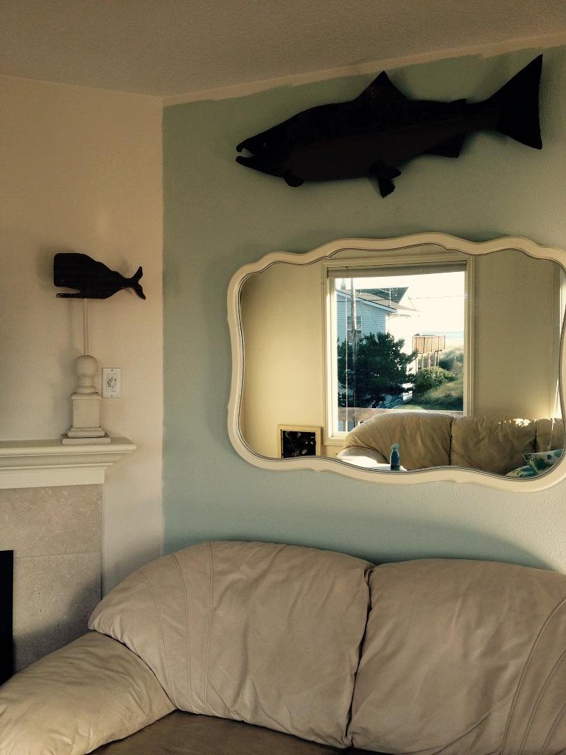 One wall started, you can see the water in the mirrors reflection, just not in my photo :)  I LOVE it!