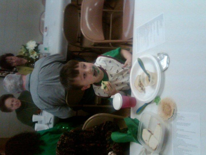 Nathan sure liked that cupcake. Evidence on his mouth