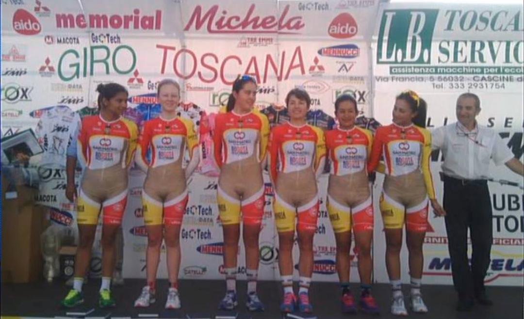 Okay. Once they put these freaky uniforms on, did these members of the Brazilian National Women's Cycling Team actually look at themselves in the mirror? If so, how did they then leave their rooms and go to a public photo s