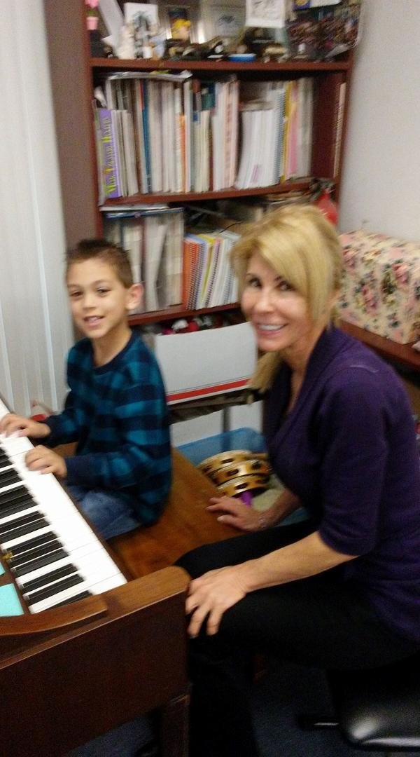 Gabriel and Ms. Lisa at piano class