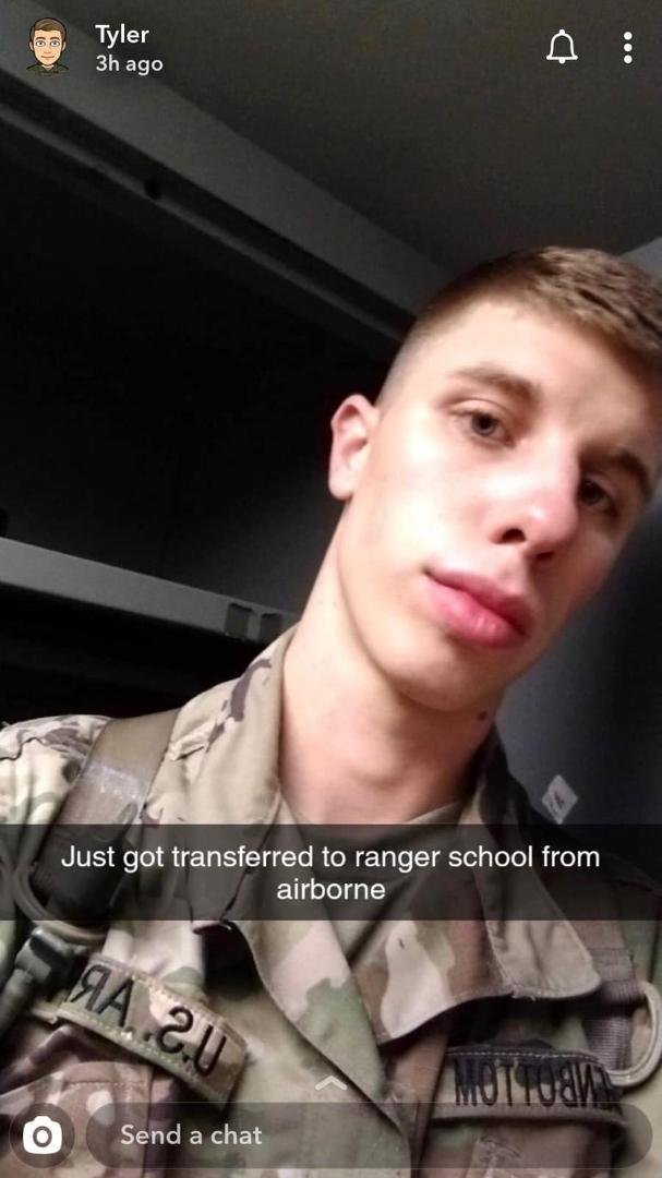 Our grandson just posted this on Snapchat. Yesterday he flew to GA to go to Airborne school, but it appears that the order of things changed today. He appreciates all our prayerful support, and we appreciate yours. God bles