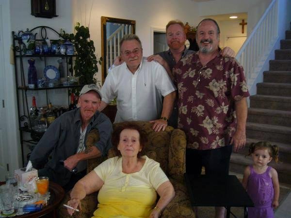 from left to right my brothers brad, david, john, myself, olivia
and my mom
