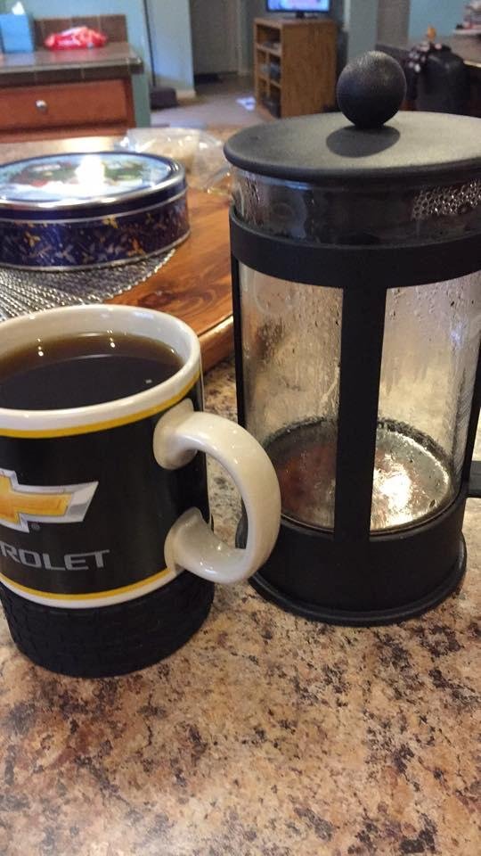 A good cup of French pressed coffee to start the morning. Better than Starbucks!!!
