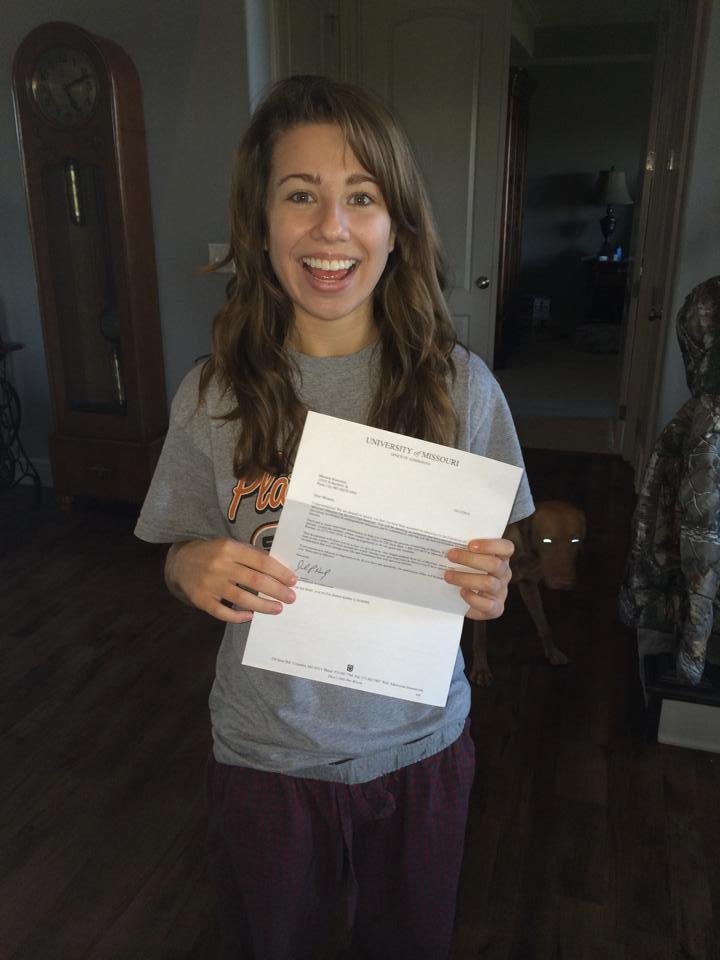 Miranda Huntsman has been accepted to MIZZOU!!! (University of Missouri ) .....and three other universities....daddy is soooo proud!!!!!