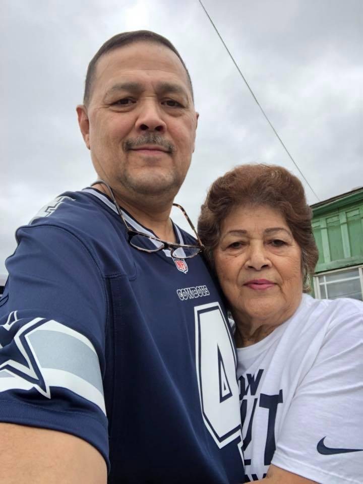 Me and mom getting ready for some cowboys