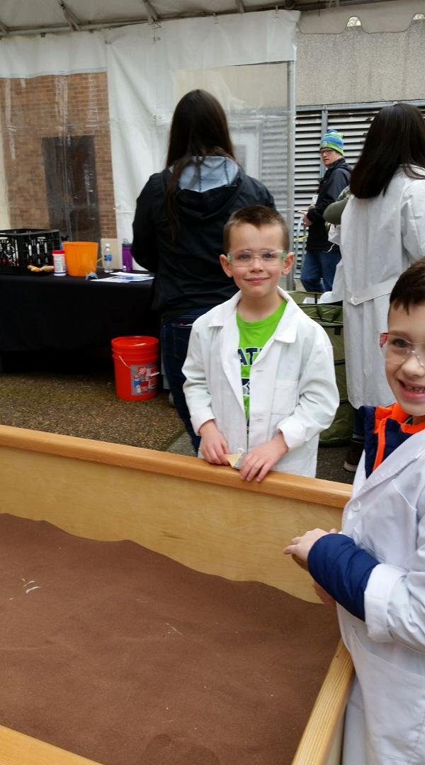 Our budding paleontologist at the Burke museum Dino Days