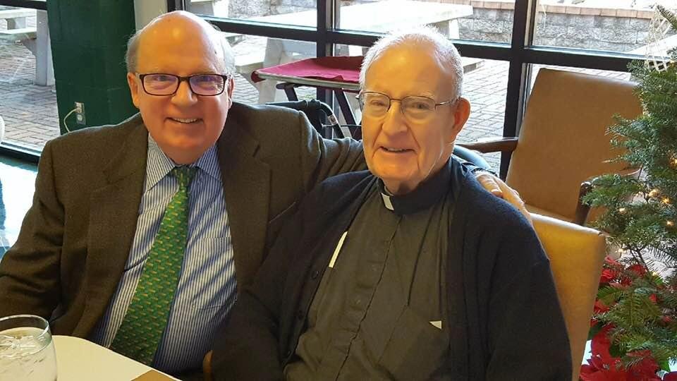 Having lunch with Fr. Adrian after today’s Grandparents’ Day Mass at Benedictine.  I was the organist for this wonderful celebration.