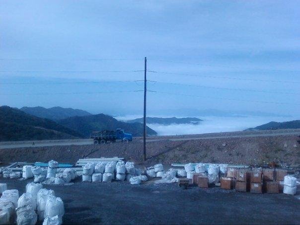 The mountains above a sea of clouds...