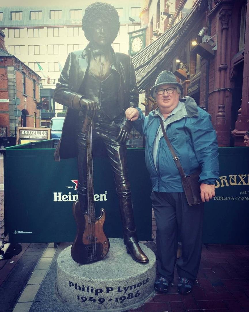 Joel at the Philip P. Lynott Statue, Dublin, Ireland 2016