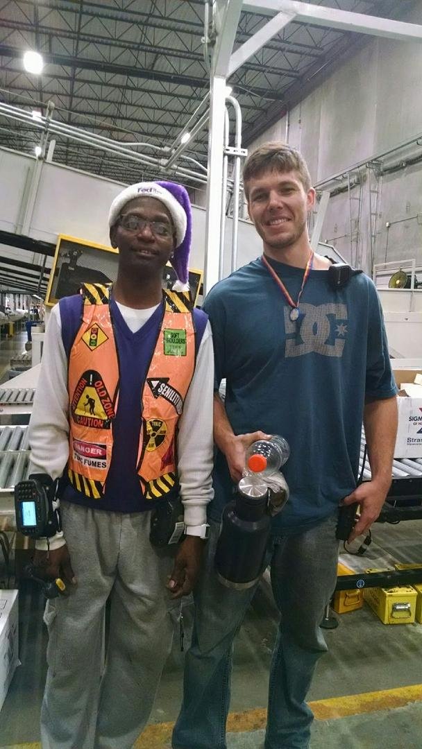 Hey look who stop to spend a little time with us here at FedEx during our peak season none other than"Mr.Tom Brady