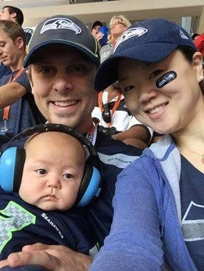 Nephew John with wife Jane & future Seahawk baby Cameron!