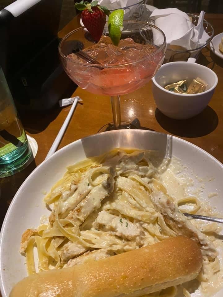 Date with my lady (first time eating at Olive Garden... ) life is good.