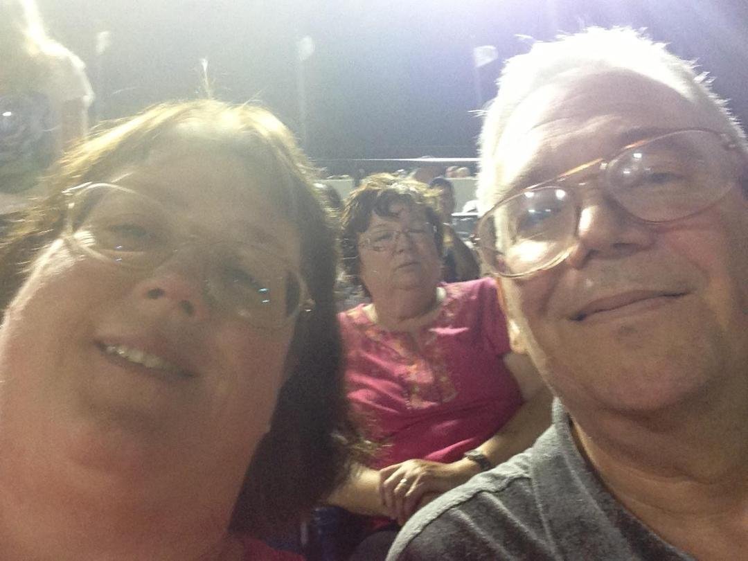 At the quakes game. Having fun.