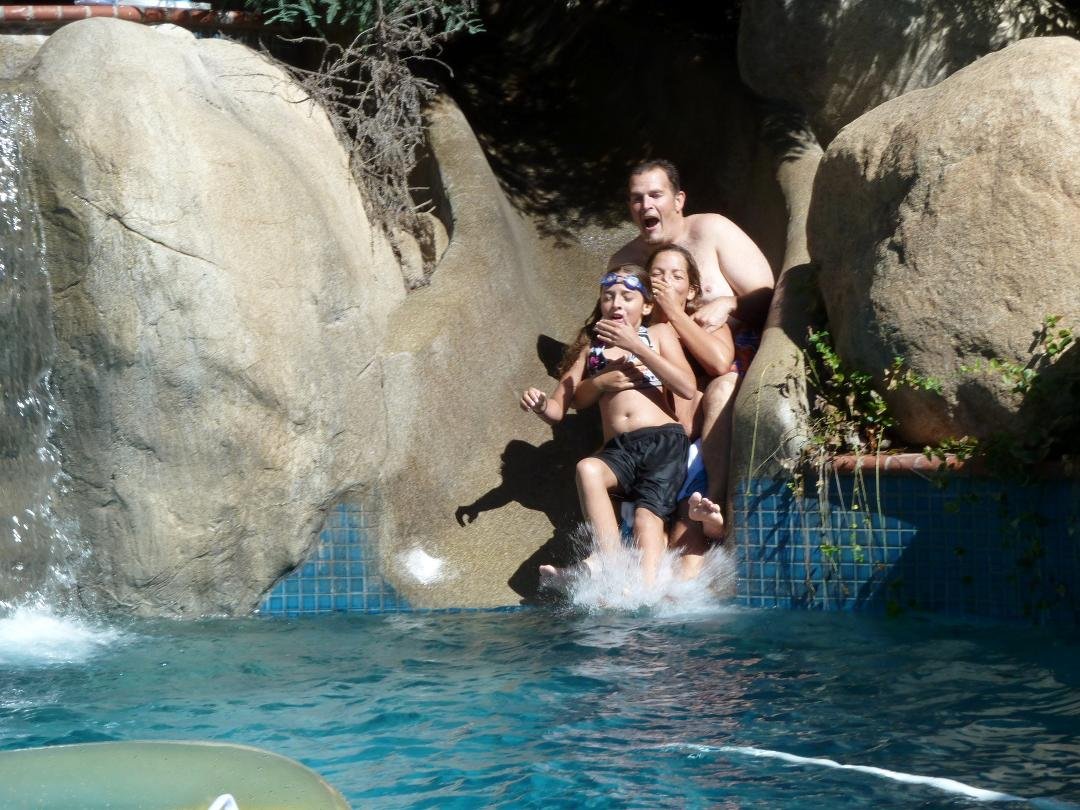 Christie, Phil, and Kayla's version of splash mountain at my house today.