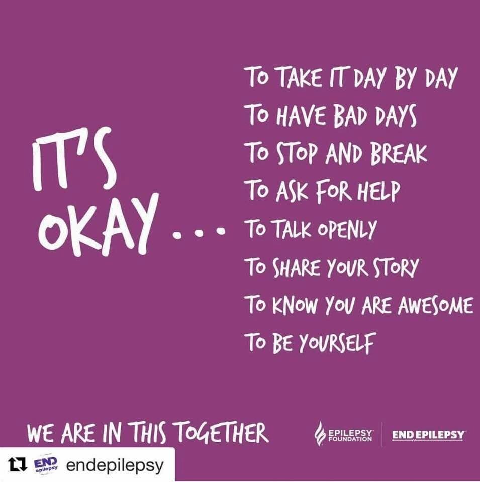 It seems like life is crazier than ever; so stop breath read this little statement and it becomes huge to our well being ...thank you EndEpilepsy !