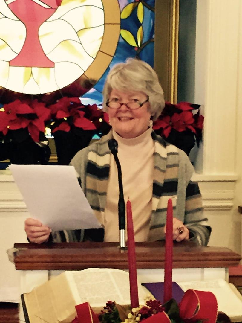 First Christian Church in Greenville, KY celebrated the Hanging of the Greens this morning. I was honored to be asked to be one of two readers. Daughter Sally Hutson Moore took this picture of me.