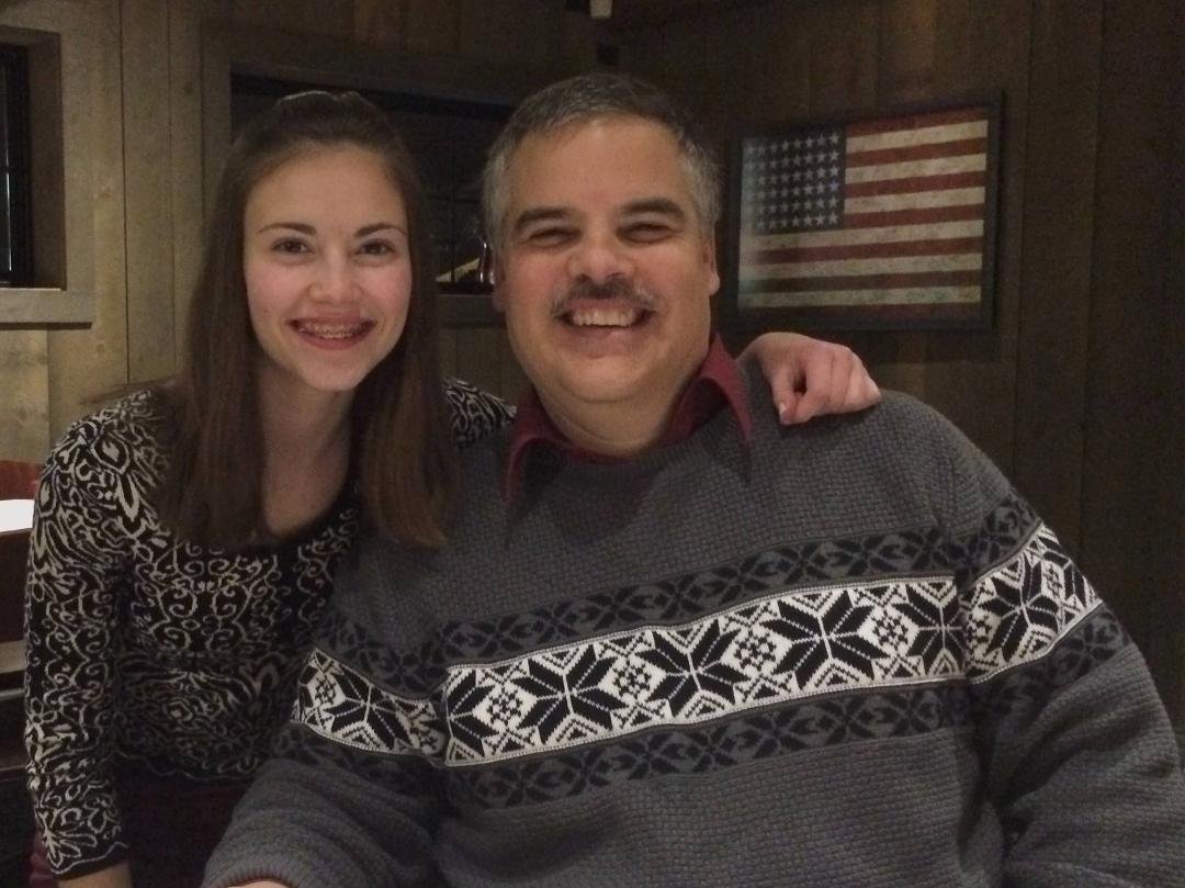 Emily and Jack @ dinner before first concert, Mannheim Steamroller.