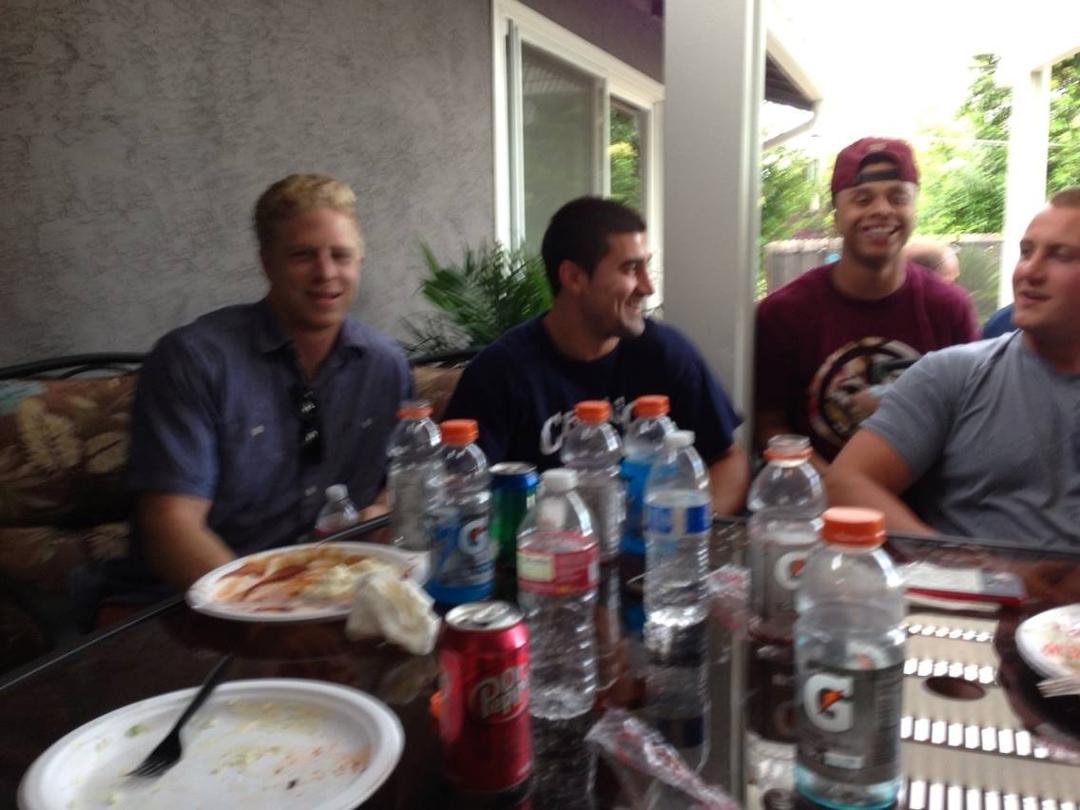 Had a great time at Coach Sears's house with players and coaches. A great meal and a great bonding time