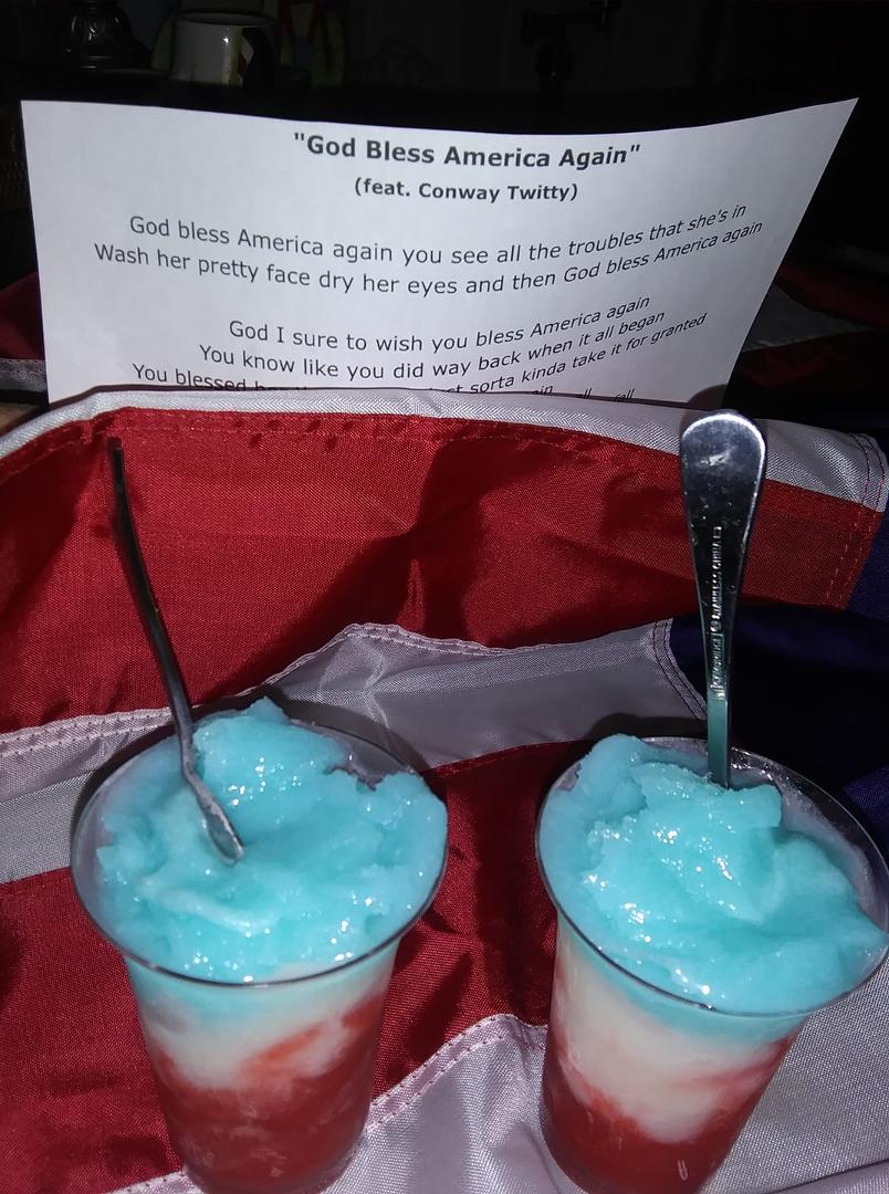 Raising our new stars and stripes at 4:30 PM. , tomorrow, Wednesday, Jan 20. God bless America! Red white and blue "unity drinks" available, patriotic singing, but not required to join in. 288 Catfish Cove social distance f
