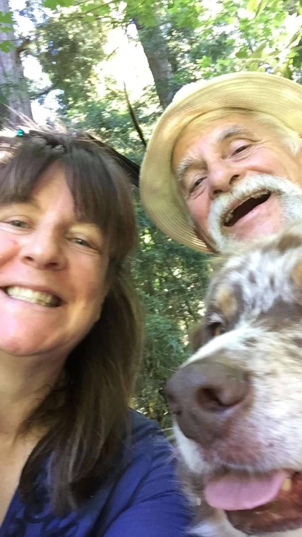 Kristi Spiering Gerrior, Glenn Harris, and their youngest son, Doc, are an inseperable trio. They hike, sing, and howl in the forests of redwoods; sometimes they even dance.  Two of their favorite evening activities are rea