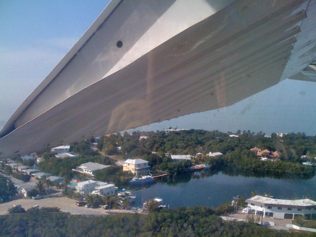 Lining up on the Marathon airstrip