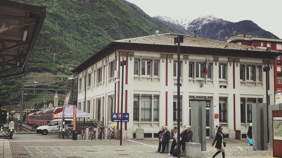 Waiting to board the Bernina Express and cross the Swiss Alps
