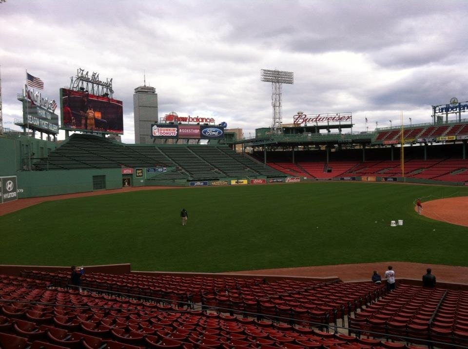 Batting practice at Fenway