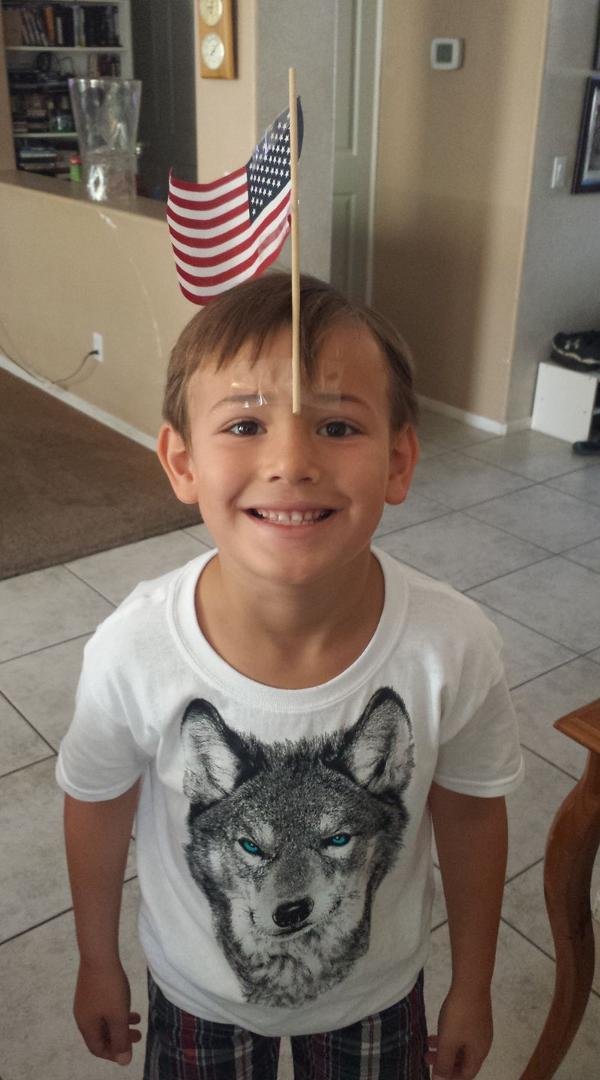 Getting ready to celebrate the 4th! With Carson.