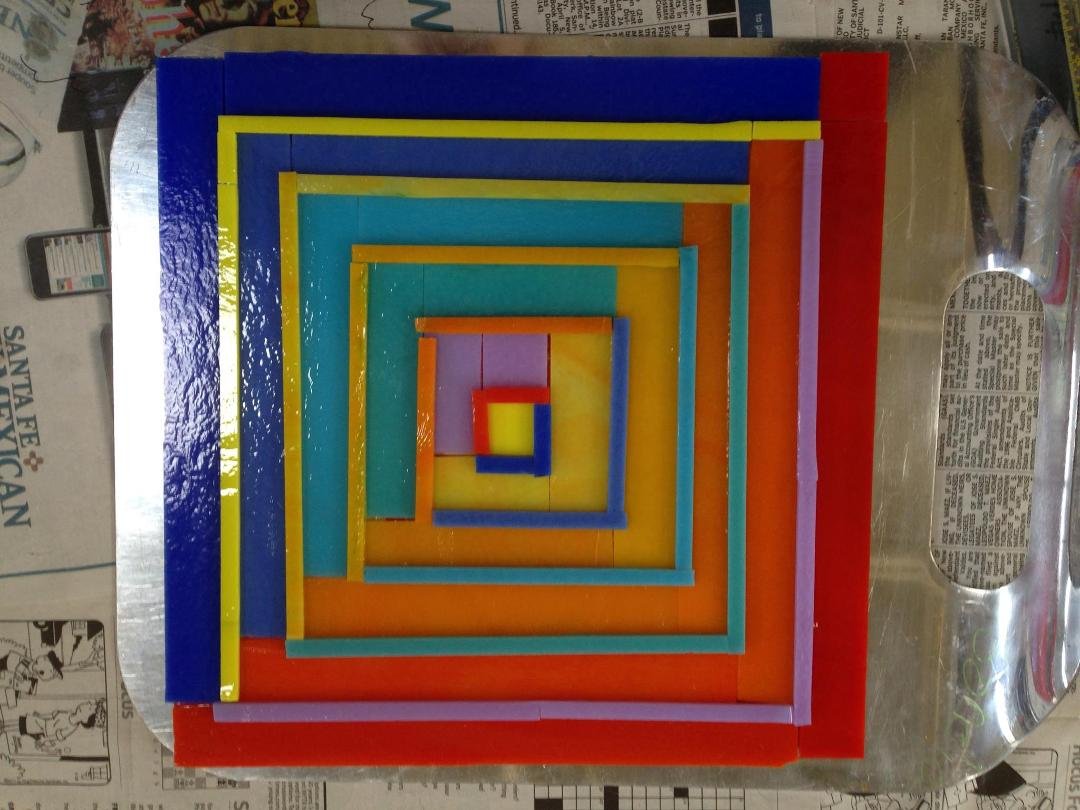 Before fusing at SFCC - Glass Quilt Block 9