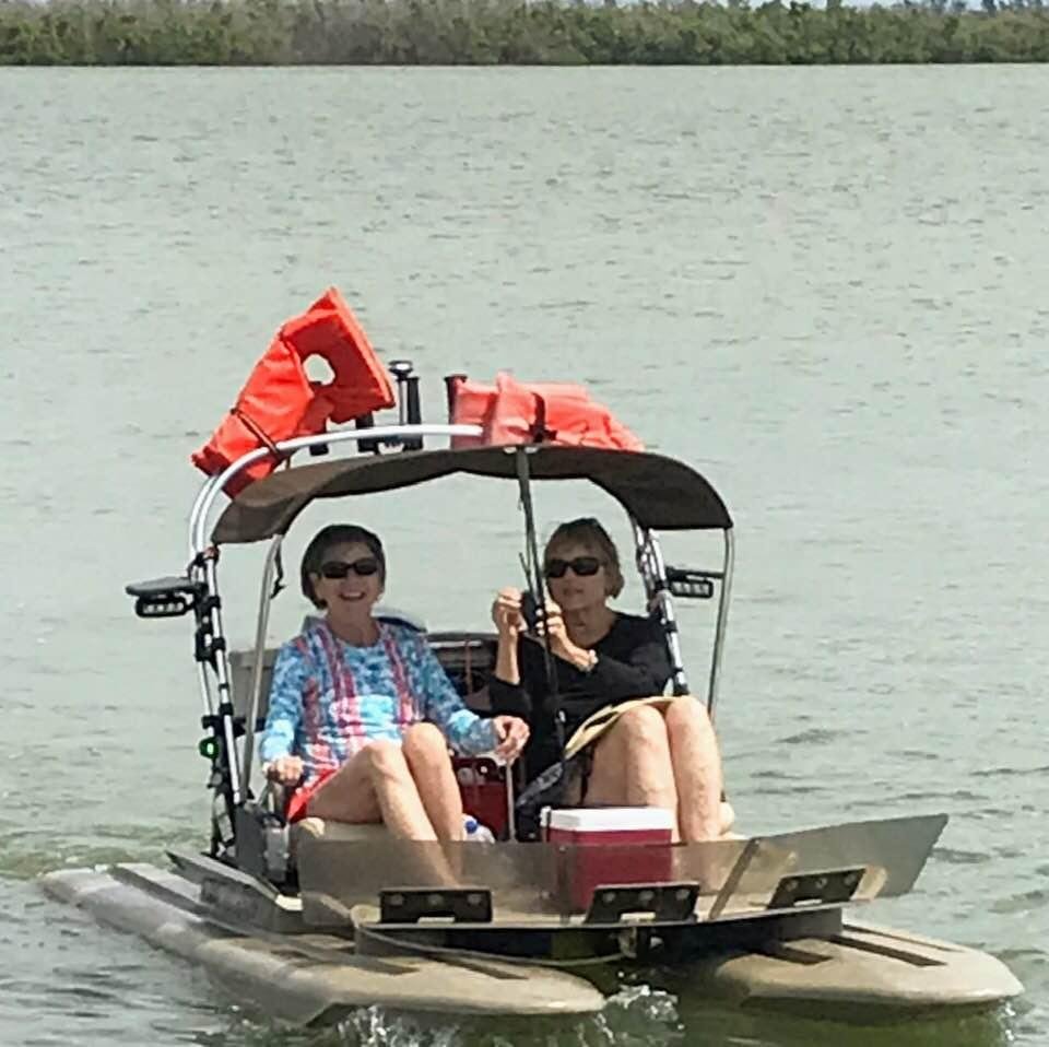 Marti and Beth taking a spin on a Craig cat. Beth loved it MARTI said she would stick to the kayak or either the CRAIG cat on a lake