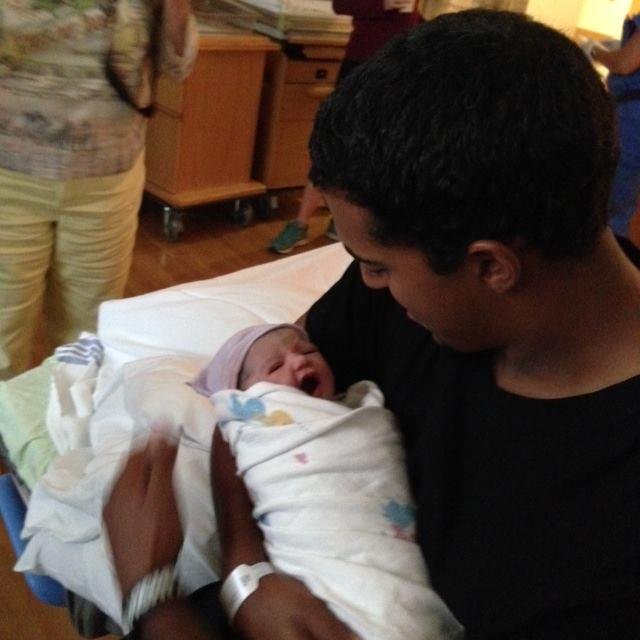 Daddy & Cute new daughter share a moment!