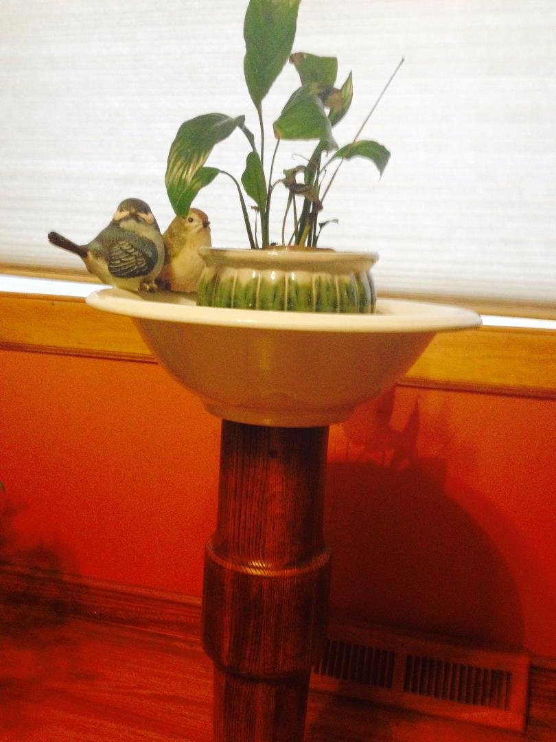 Creating this project while stuck indoors. Made from items I bought in flea markets.