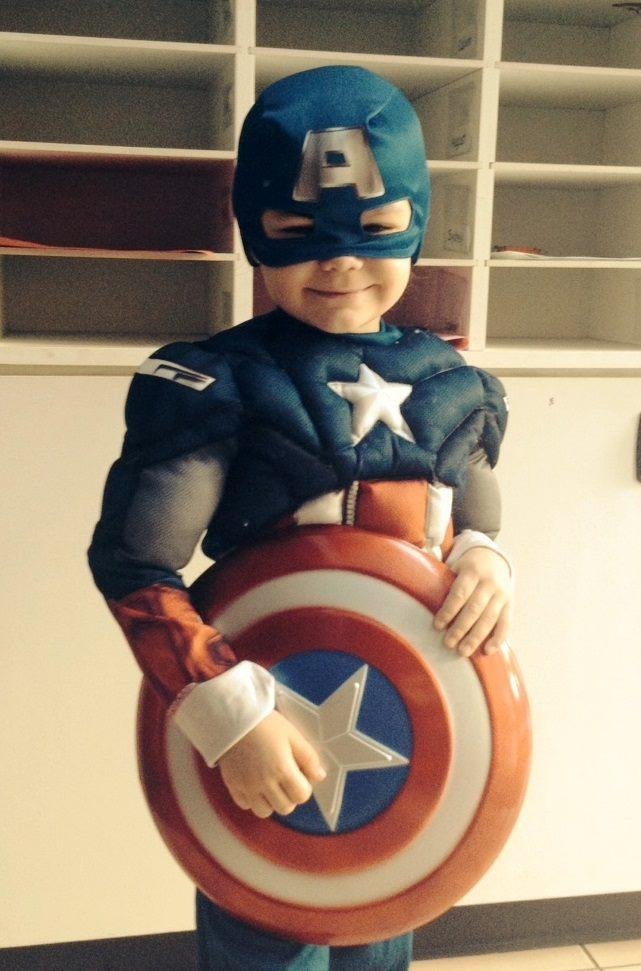 Christie's Lilly as Captain America dressed for Halloween