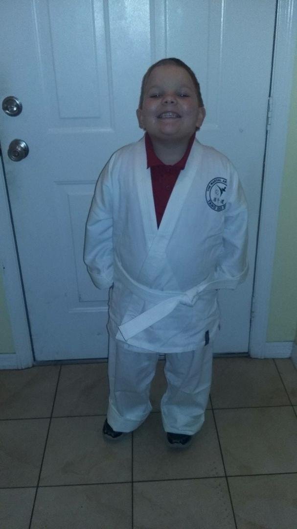 First Karate lesson.
