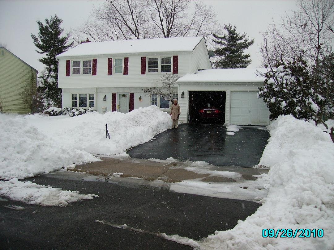 Oops, obviously don't know how to upload more than one photo. Here is the photo of mom. By the way, I had my two young men and their sister do all the shoveling yesterday. They do a really good job.