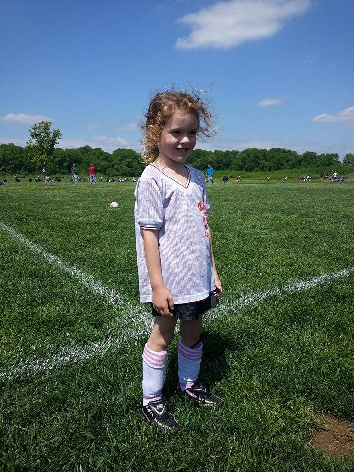 Watched Ella's soccer game. Her team got 5 or 6 goals. The ball never got near the other teams goal.\n\n Addy made two goals today and played a tough team.