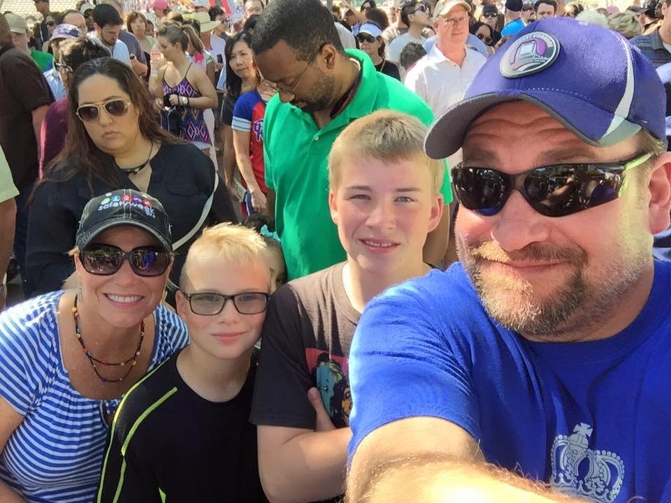 Waiting to get our tix to the State Fair of Texas!