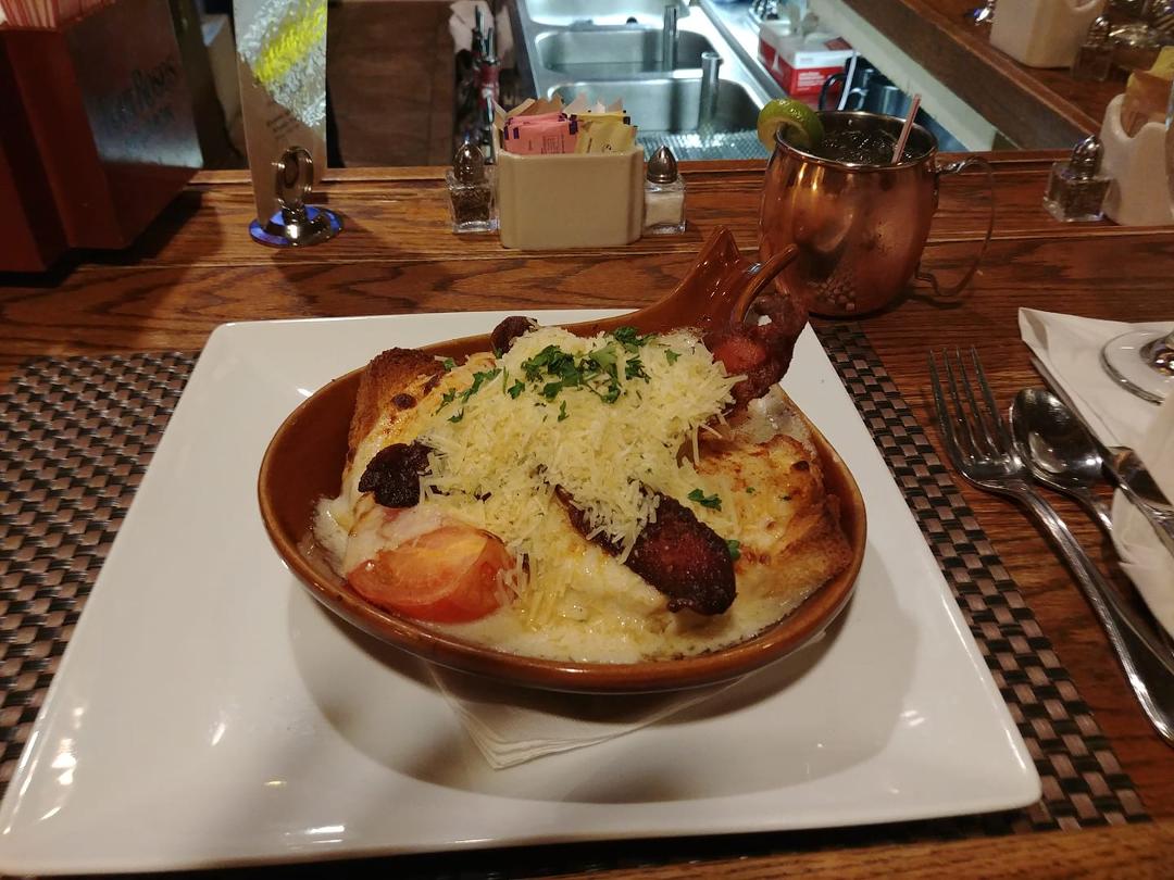 My first "Hot Brown" with a Kentucky Mule at the Brown Hotel in Louisville.