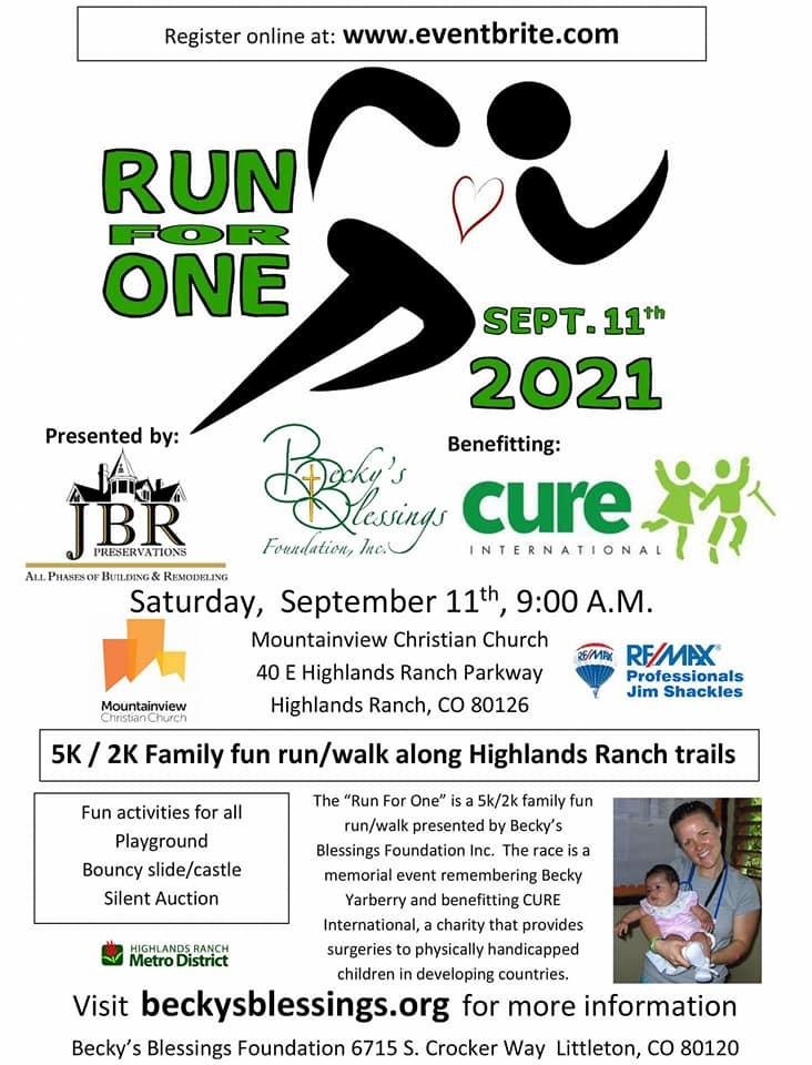 Come join us, volunteer walk, run, bring your pups or strollers and help children around the world!