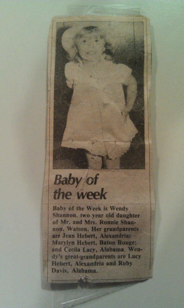 Miss Wendy as a little girl !